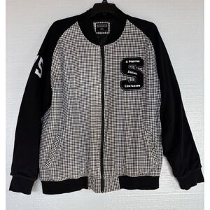Staple Pigeon Cotton Varsity Jacket Mens Zip Black and White 3XL-See Description